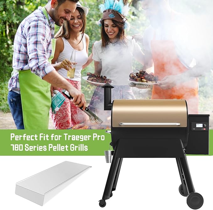 Drip Pan Replacement for Traeger Pro 780 Series BCA1283 KIT0443 BAC780,Stainless Steel Grease Drip Tray Heat Baffle Diffuser Compatible With Traeger Pro 780 Grill Accessories Pro 780 Drip Tray Liner