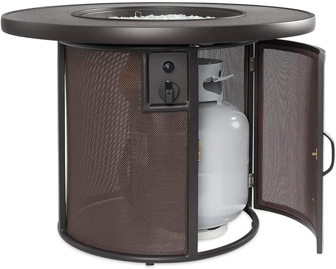 The Outdoor GreatRoom Company Stonefire Fire Table with Electronic Ignition (SF-32-K-CF-DSI-LP), Propane, 32x32-Inches
