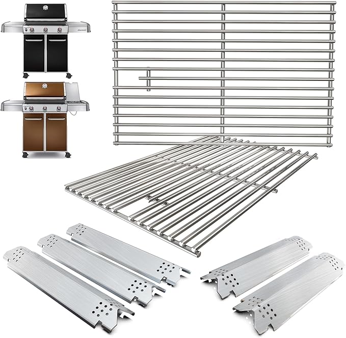 WEBROIL Replacement Grill Parts for Home Depot Nexgrill 5 Burner 720-0888A 720-0888 720-0888N 720-0888S,Cooking Grates & Heat Plates for Nexgrill 4 Burner 720-0830 720-0830HM 720-0830H,Stainless Steel