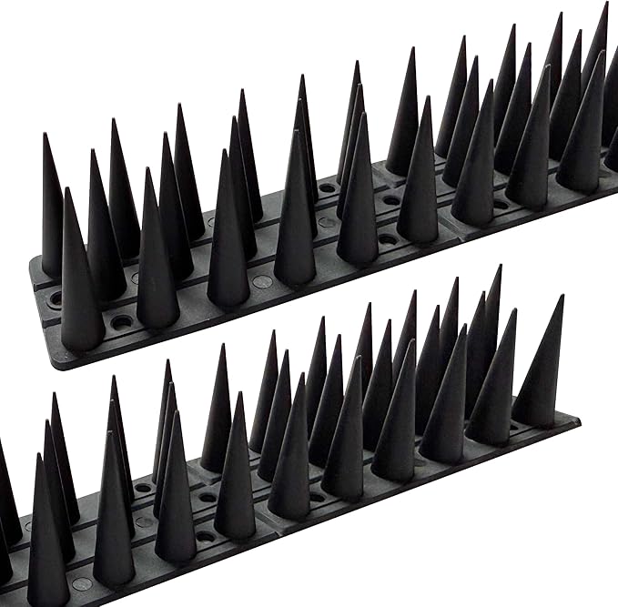 Bird Spikes,Black,12 Pack Bird Deterrents for Outside,Keep Raccoon Squirrel Pigeon Away,Fence Spike for Garden Patio