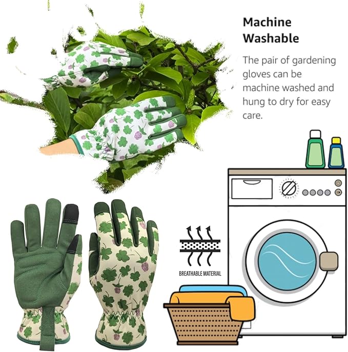 Thorn Proof&Puncture Resistant Gardening Gloves with Grip,Garden Glove for Women, Leather Yard Work Gifts