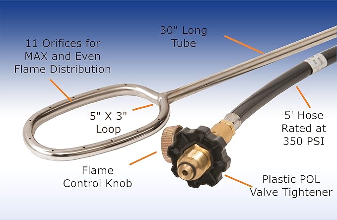 Flame King YSNFS-02 Propane Fire Starter Torch for Firepits, Charcoal Grills, and Wood Oven