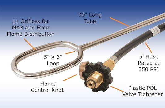 Flame King YSNFS-02 Propane Fire Starter Torch for Firepits, Charcoal Grills, and Wood Oven
