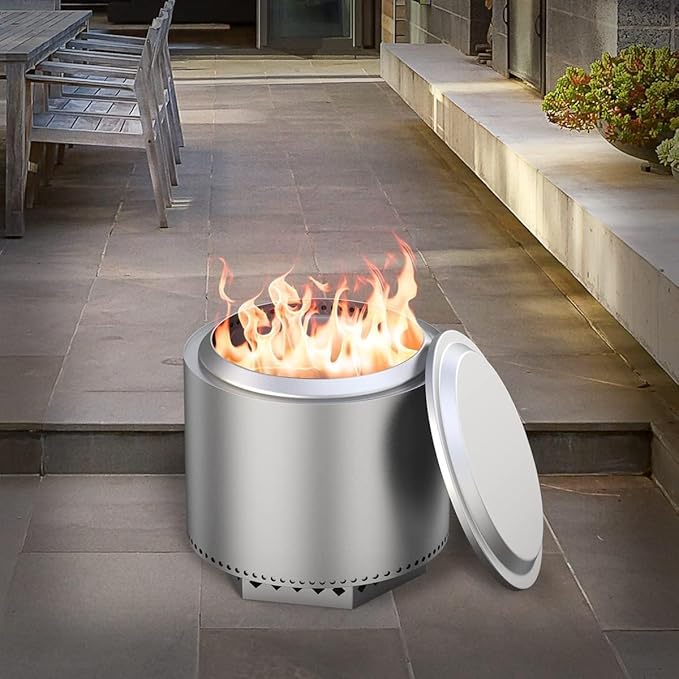 Fire Pit Lid Replacement for Solo Stove Bonfire Accessories 304 Stainless Steel 19.5 Inch Solo Stove Bonfire Lid, Outdoor Fire PitLid