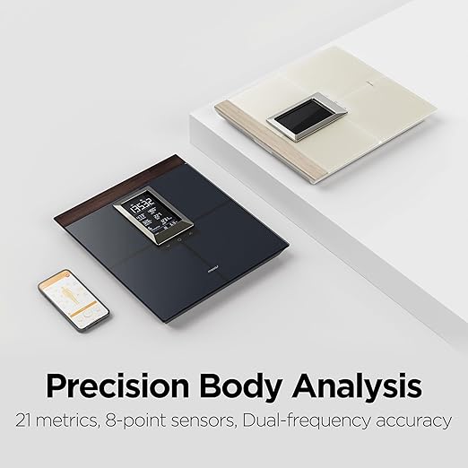 mooas Smart Hand Bar LCD Built-in Body Composition Scale, Health app Integration, Measures 21 Body Index Data, High Precision Measurement, LCD Display, Diet, Health Management
