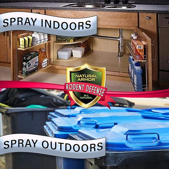 Natural Armor Peppermint Repellent for Mice/Mouse, Rats & Rodents. Natural Spray for Indoor & Outdoor Use Rodent Shield - 128 Fl Oz Gallon Refill, Case of 4