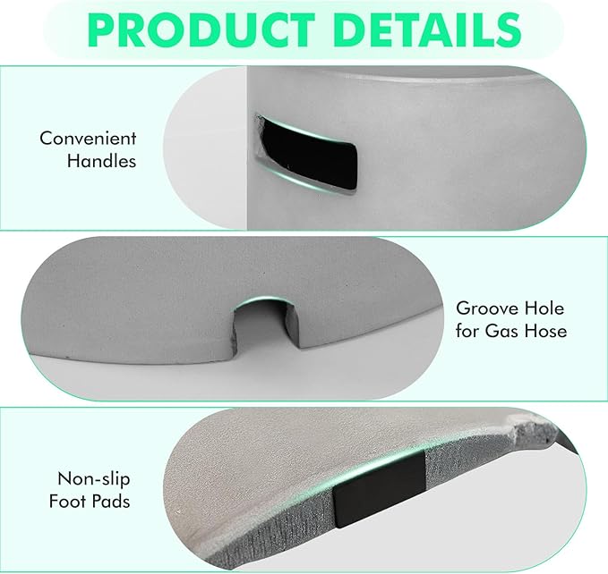Propane Tank Cover Table 16 X 20 Inch,20 LB Outdoor Propane Tank Storage Hideaway Table with Handles,Concrete Gas Tank Holder Suitable,Grey