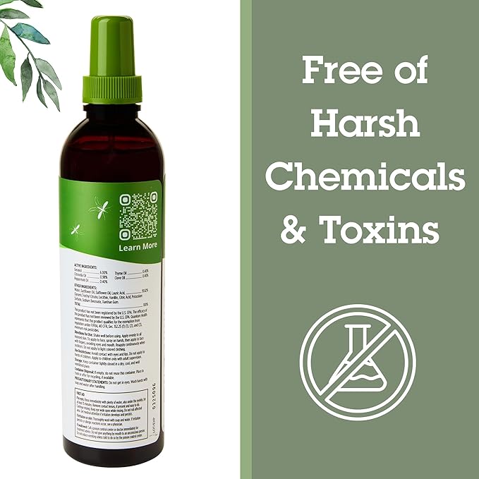 Quantum Health Buzz Away Extreme - DEET-free Insect Repellent, Essential Oil Bug Spray - Small Children and Up, Travel Friendly, 8 Fl Oz, multicolor (00073184)