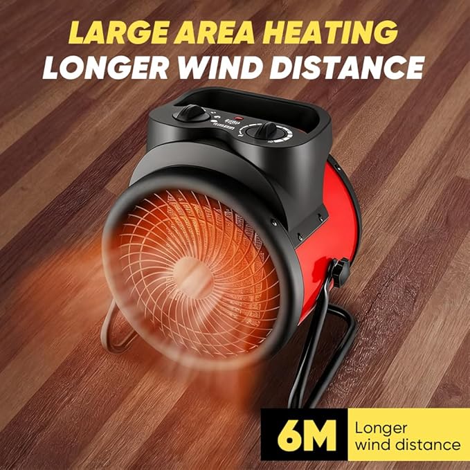 Saker 3000W Powerful Portable Heating Cannon for Outdoor&Indoor Use, PTC Electric Small Space Heater with 90° Adjustable Angle, Fast Heater for Greenhouse, Garage, Bedroom, Home Office (2 PC)
