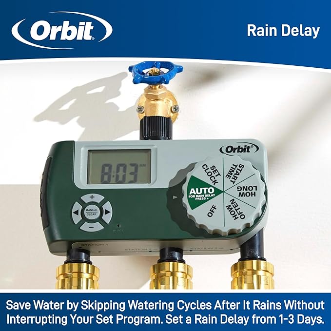 Orbit 56082 3-Outlet Programmable Digital Hose Watering Timer (Pack of 4)
