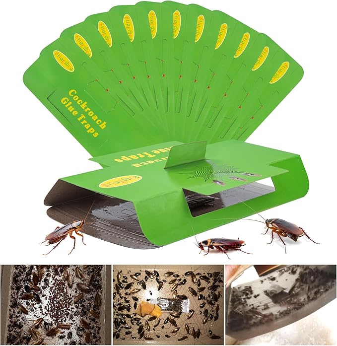 24 Pack Roach Traps Indoors Roach Killer Indoor Infestation, Cockroach Killer Indoor Home Cockroach Trap Sticky Traps for Insects