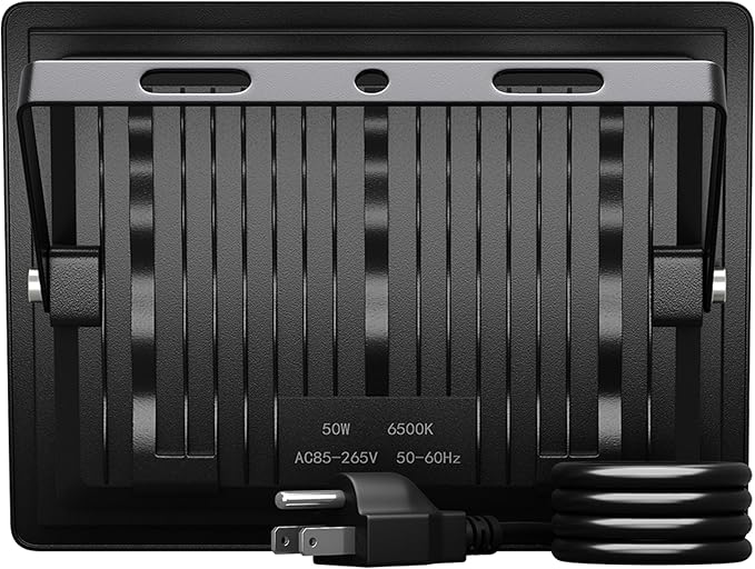 XXBSAZ 50W LED Flood Lights Outdoor, Plug-in & Hardwired Security Lights, IP66 Waterproof 6500K Daylight for Porch, Shed & Small Outdoor Areas (2 Pack)