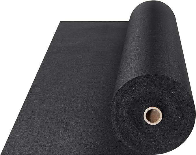 VEVOR 6FTx100FT Non-Woven Geotextile Heavy Duty 8oz Driveway Underlayment for Gravel, Ground Cover, Garden Weed Barrier, Drainage Fabric, Landscaping, Black