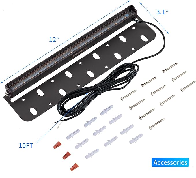 8-Packs 5W 12 Inch LED Hardscape Paver Lighting,12V AC/DC Low Voltage Retaining Wall Lights,LED Landscape Lighting,2700K Soft White Outdoor Step Light,50,000 Hours Lifespan