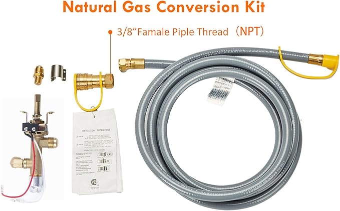 48-inch Fire Table with Natural Gas Conversion Kit, 50,000BTU Outdoor Modern Patio Fire Pit Table w/Rectangular Burner Lid, Glass Rocks, Cover