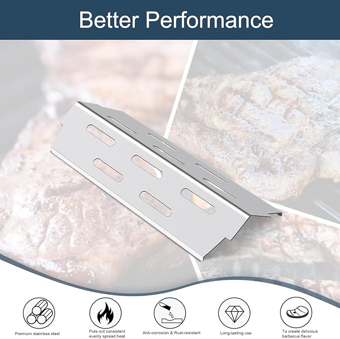 Grieptra Heat Deflectors for Weber Genesis II 300/LX 300, GS4 Genesis ii E-310 ii E-315 ii E/S335 ii se-335 Grill (304 Stainless Steel, ES/410 * 3)