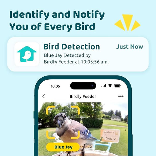 NETVUE by Birdfy Smart Bird Feeder with 2K AI Camera Solar Powered, 3MP Wireless Wildbird Watching, Live Stream & Night Vision, Auto-Capture & Notify, Collection & Cloud Storage (AI by Subscription)