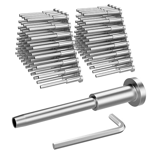 BLIKA 120 Pack Invisible Cable Railing kit, T316 Stainless Steel 1/8" Invisible Receiver and Swage Stud End for Cable Railing, Swage Tensioner 1/8" for Wood/Metal Post, Cable Railing Hardware