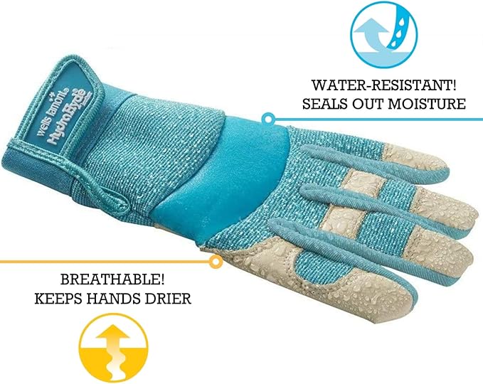Wells Lamont Women's Hybrid Work/Gardening Gloves | Water-Resistant HydraHyde Leather | Small (3204S)