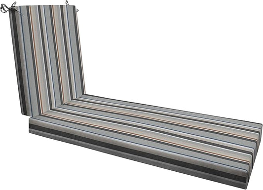 Honeycomb Outdoor Chaise, 22.5" W x 70" L, Stripe Stone Beige Patio Cushion
