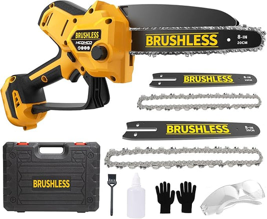 Mini Chainsaw Compatible With Dewalt 20V Battery MAX,8 Inch & 6 Inch Cordless Pruning Chainsaws,1000W Brushless Powered Mini Chain Saw for Tree Trimming (Not Battery)