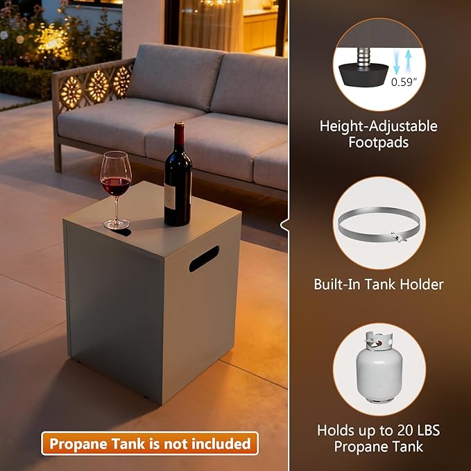 Outdoor Fire Pit Table Propane Gas Fire pits &Outdoor Fireplaces 42″ Rectangular Firepit Table, 50,000 BTU Fire Table for Patio Set, Sand