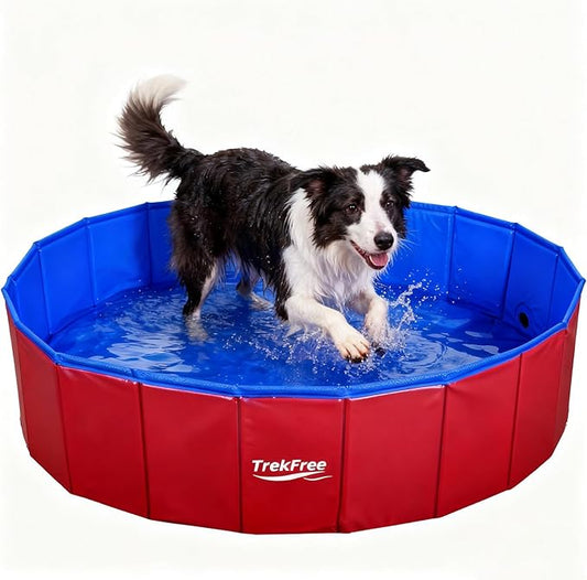 Foldable Pet Pool, 40" x 12" Dog Pool,Non-Slip Pet Bath Tub for Outdoor Backyard,Collapsible Dogs Swimming Pool for Pets