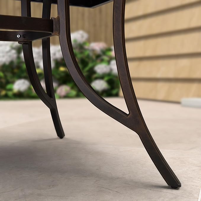 PURPLE LEAF Outdoor Cast Aluminum Dining Table 92.91" All-Weather Resistance Rectangle Table for 8 Person Large Patio Dining Table