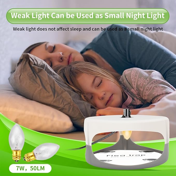 Flea Traps for Inside Your Home,New Bed Bug Trap with Light Refills and Sticky Pads,Electronic Fly Gnat Traps Indoor,Sticky Flea Bombs for Home Indoor(2 Pack)
