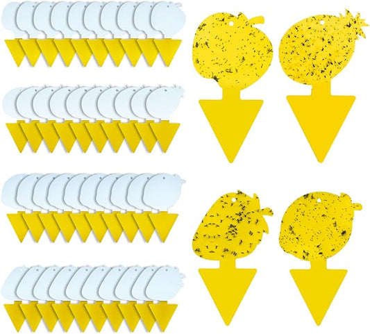 Fruit Fly Trap & Fungus Gnat Traps 40 Pack – Yellow Sticky Gnat Traps for House Indoor & Outdoor Plants, Non-Toxic and Odorless Insect Bug Catcher