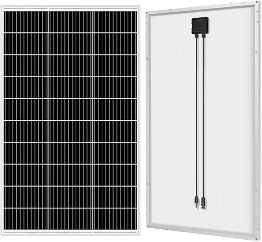 DOKIO 150W 18V Monocrystalline Solar Panel for 12V Systems, MC4 Connector, Aluminum Frame, Pre-Drilled Mounts for RV, Boat, Roof, Off-Grid Power