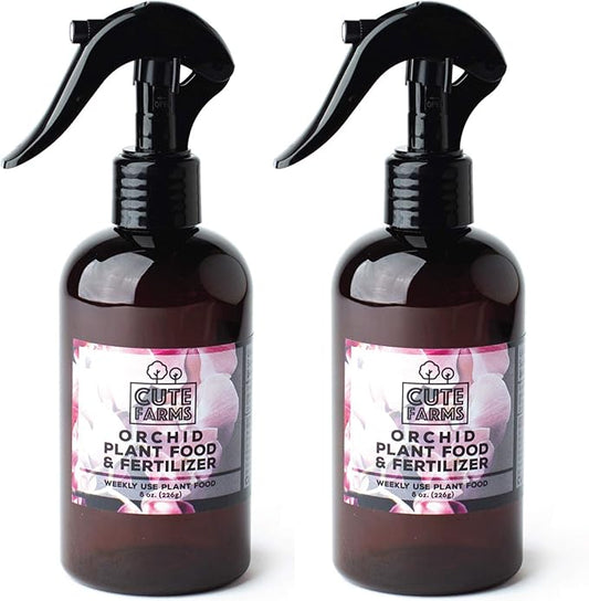 Cute Farms Orchid Plant Food Fertilizer Mist (Two - 8 oz. Spray Bottles)