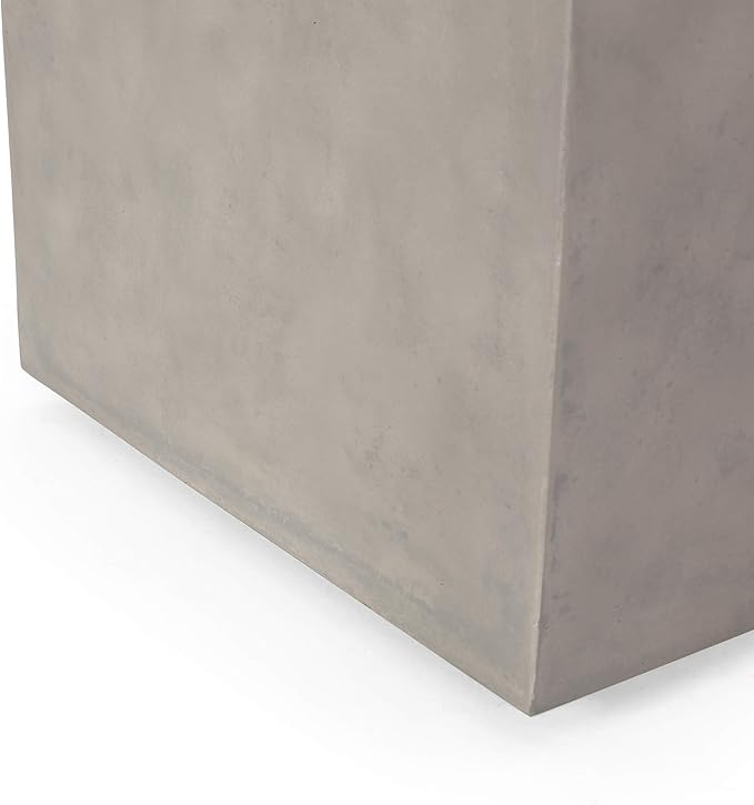 Propane Tank Cover Table for Fire Pits, 20 LB Concrete Propane Tank Holder with Side Handles, Outdoor Tank Storage Side Table for Patio, Gas Griddle, Black+Gray, Ceramic Top