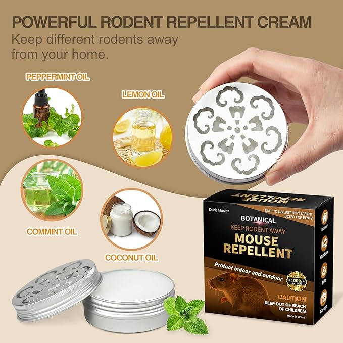 Rodent Repellent for Car Engines,6 Pack Mouse Repellent Peppermint Oil - Keep Mice Out of Home,Car,Garage & Attic, Safe for Humans and Pets