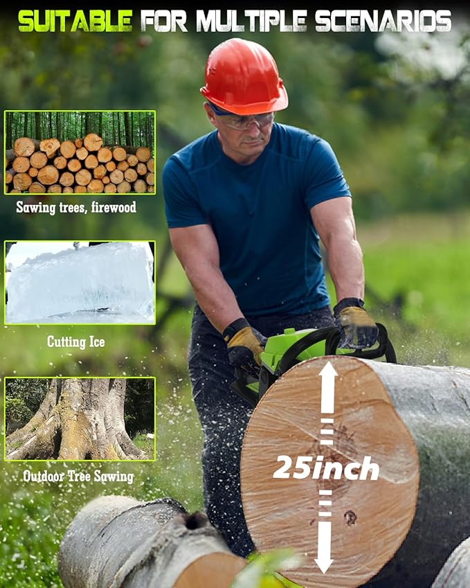 Getell 58cc Gas Chainsaw 20 Inch & 18 Inch Bar – 3.6 HP Gas Powered Chainsaw with Easy-Start, Pro Anti-Vibration for Farm, Ranch, and Ranch & Heavy-Duty Work (G338 PRO)