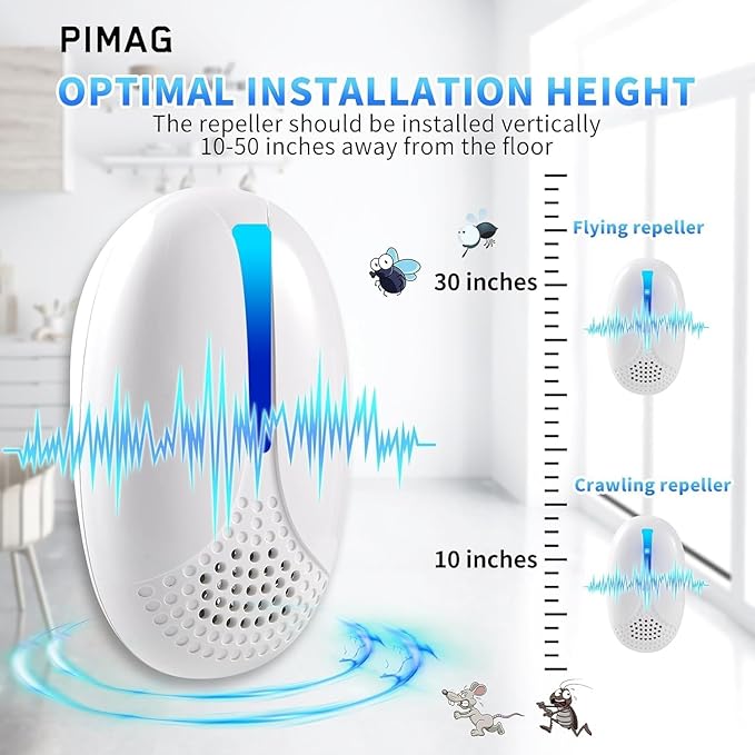 2025 Upgraded Ultrasonic Repellent Indoor, Mouse Traps Insert Plug in, Pest Control Repellent Ant,Roach,Rodent, Mouse, Bugs, Mosquito, Spider, for Home, Office, Warehouse 6 Packs