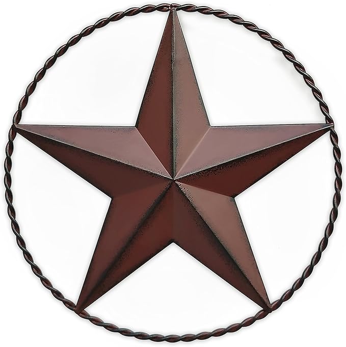 JoyEvy 12.4" Red Barn Star Wall Decor, Metal Stars for Outside or Inside Texas Stars Art Rustic Vintage Western Country Home Farmhouse Wall Decoration