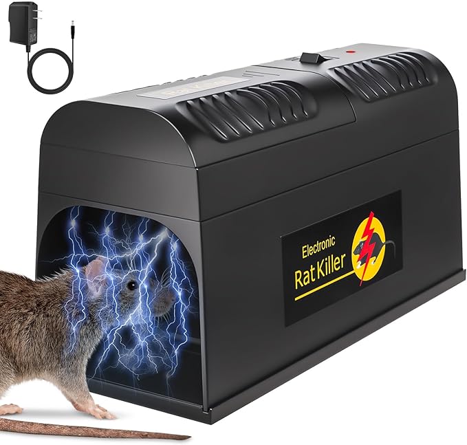 Upgraded Electric Mouse Trap Zapper Mice Traps for House Indoor Kill Rodent,No Touch and Reusable Mouse Traps Electric Rat Trap Zapper Rodent Control for Home Apartment Attic Garage (1, Black)