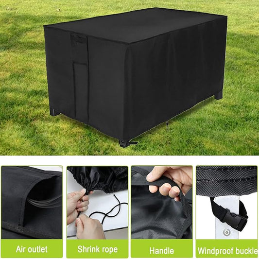 Fire Pit Cover Rectangular,57in Waterproof Firepit Covers rectangular,420D Propane Fire Pit Table Cover,57"L x 22"W x 25"H,Black