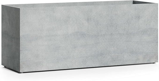 Semplito Grand Rectangular Planter – Concrete Stone Finish – Fiberglass Indoor/Outdoor, Weather-Resistant XL Planter (59" L x 19.7" W x 23.6" H Exterior, 58.7" L x 19.3" W Interior)