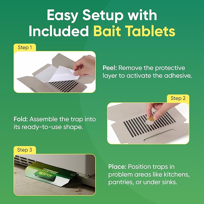 Roach Traps Indoor - 24 Pack Roach Traps | Effective German Roach Killer for Home Infestation - Child and Pet Safe Cockroach Trap Easy-to-Use Glue Traps for Roaches – UCatch