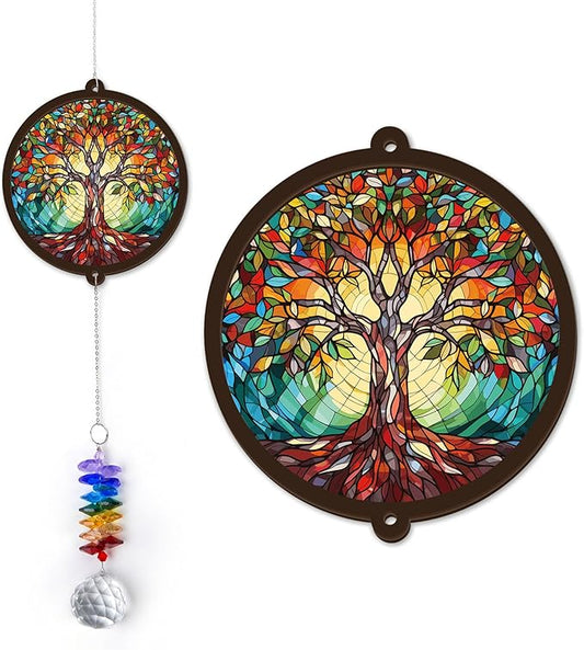 GIFTELIX Memorial Suncatcher - Tree of Life Ornament - Sympathy Gift for Loss of Loved One - Bereavement Gifts - Condolence Gift - Memorial Rainbow Maker - Remembrance Ornament - Funeral Keepsake