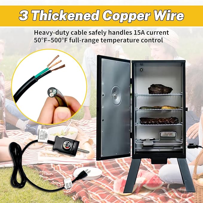 1500 Watt Masterbuilt Electric Smoker Parts And Heating Element Compatible With Electric Smoker Grills,With Adjustable Thermostat Cord Controller Outdoor Heating Element For Oven