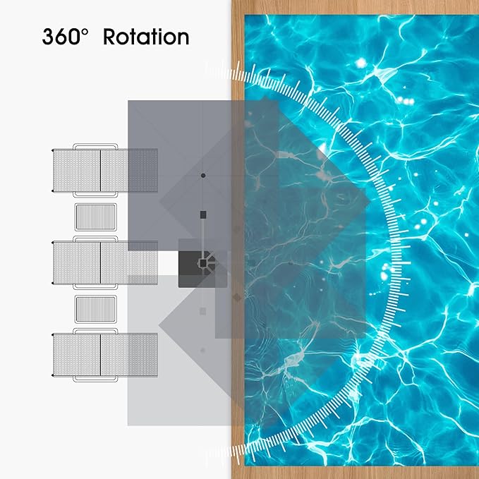 PURPLE LEAF 10 X 12 FT Cantilever Patio Umbrellas with Base Included, Large Square Offset Umbrella with 360° Rotation, Outdoor Aluminum Pool Umbrella for Pool Lawn Garden, Grey