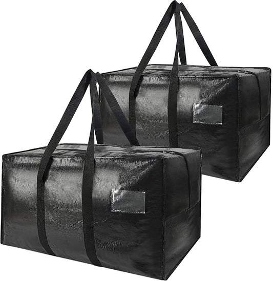 Heavy Duty Extra Large Moving Bags,96 Gallon Jumbo Packing Bags,Huge Moving Storage Bags with Strong Zippers & Carrying Handles,Reusable Big Moving Storage Bags for College Dorm Travel 2Pack