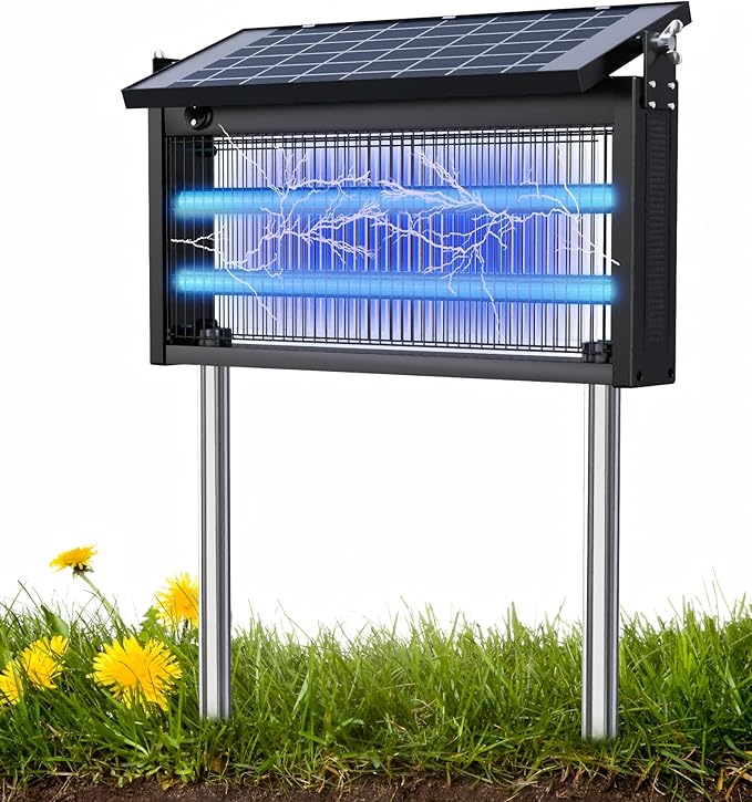 17.7 * 9.8 * 7.1in Bug Zapper Outdoor - Mosquito Repellent Outdoor Patio,Solar Bug Zapper Indoor,Waterproof Portable Fly Zapper,High Powered 4500V Mosquito Zappers Killer for Home,Patio,Camping