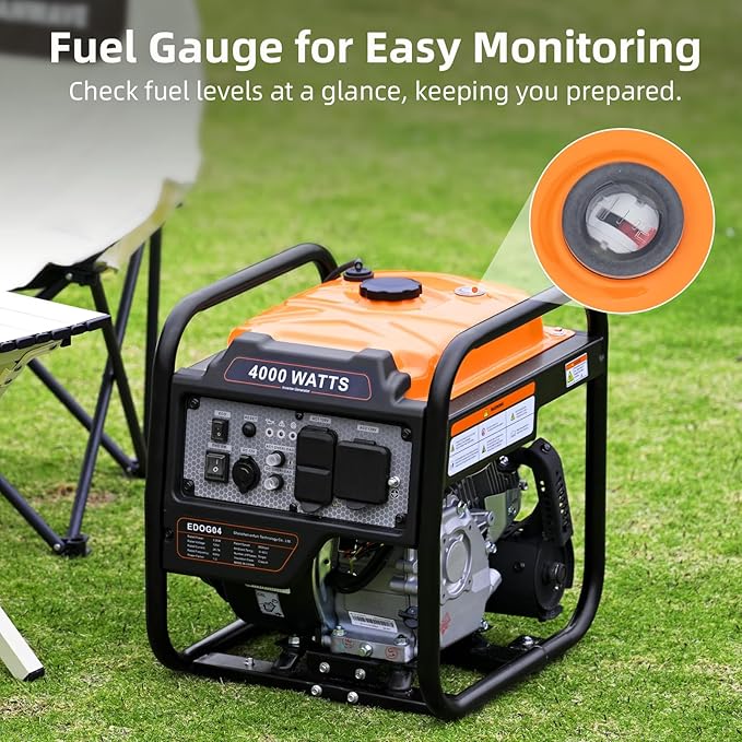 Oxseryn Power Equipment 4000 Watts Inverter Generator Gas Powered, Portable Open Frame Generator, Low Noise with ECO Mode and Inverter Technology, RV Ready, Emergency Home Backup