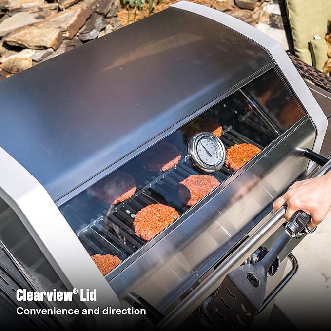 Monument Grills Larger 4-Burner Propane Gas Grills Stainless Steel Cabinet Style with Infrared Side Sear & Side Burners with Cooking Plate(2 Items), Outdoor Use