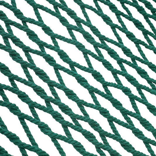 Lazy Daze Hammocks 12FT Double Rope Hammocks, 2 Person Hand Woven Cotton Hammock with Spreader Bar for Outside, Patio, Poolside, FIT 13-15 Foot Stand, Max 450 Lbs, Green, 141 x 57 inches