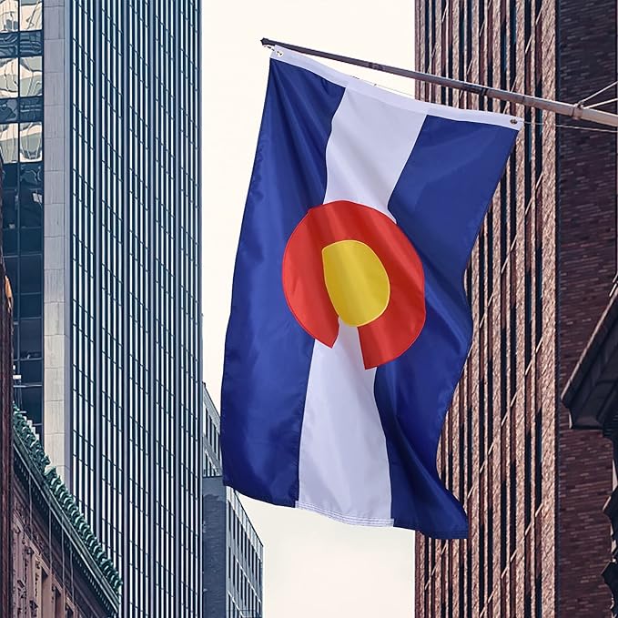 VICDRIA Colorado State Flag 4x6 Ft Deluxe Full Embroidered Premium Polyester Durable CO Outside Flag with Sewn Stripes and Brass Grommets for Indoor/Outdoor